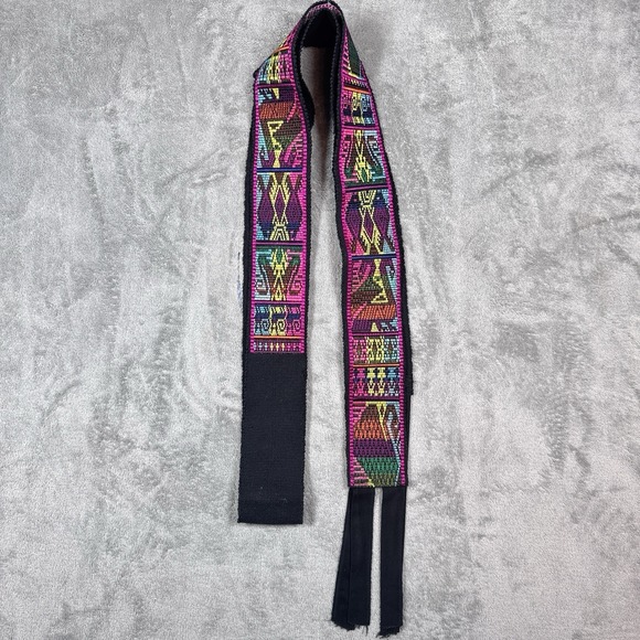 Handmade Accessories - Handmade Guatemalan Embroidered Sash Belt Mayan Bird Animal Textile Faja